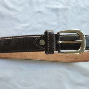 Genuine Leather Belt Size Approx 40-46 Brown